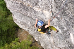 Verena in "Groove", Lower Buttress, Lovers Leap