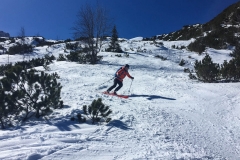 unten rutschts gut raus zurück ins Skigebiet