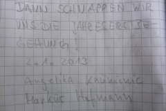 der letzte Eintrag freute sich über die "Jahresletztbegehung". Ha! und gleich die Gewohnheit zugeschlagen:))))