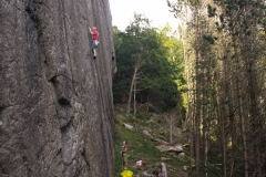 again, it rained the whole night and just as we decided to hit the gym it cleared up. We headed for the crag at Dale...