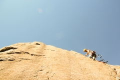 and we have fun aiding our way up a boulder