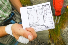 one last route before the rain really kicks in: "Dobbel W" (VI, A1) in Hunnedalen at Halbrekknuten