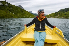 Auf dem Rückweg noch eine kurze Schifferlfahrt auf dem Partnunsee. Mit wackeln!