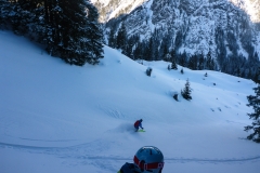 Abfahrt war jetzt schon ok...noch viel Powder vorhanden