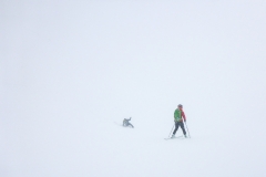 Bei der Abfahrt im Whiteout kommen Bergstemme und Kompass raus. Alle paar Meter fällt man einfach um...mir wird schlecht :)