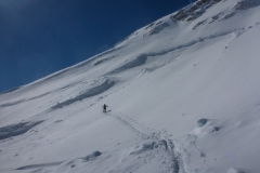 Die Nordseite von Schneefernerkopf ist stark eingeweht