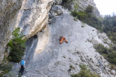 Zum Schluss noch an der Parete di Padaro die "Via della rampa". Ein paar Friends und Keile sollte man für diese Route mitrbingen. Fast jede Seillänge ist toll