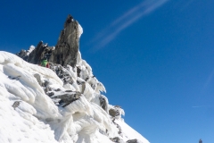 noch recht viel Schnee und Anraum an der Aig. Entreves. Dieser ist aber in den zwei Tagen in denen wir dort waren deutlich zurück gegangen