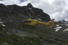 "Freiflug" nach Fleischwunde. Danke an die Bergwacht auf der Wiesbadener Hütte für die Orga und das tolle Kümmern!