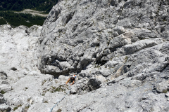 Die drei oberen Seillängen sind feine Kletterei...