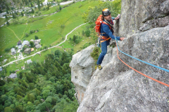 Kurz vor ende der 10. Länge. Die letzte Länge weist nochmal ein Boulderproblem auf das wir aber rechts umgangen haben.