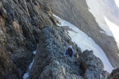über der Eisrinne. Es sind immer wieder fixe Sicherungen da...alle 25-35m kommt was
