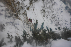 Nach dem Vorhang dann das am Jochberg oft unvermeidliche: kurz bester frozen turf, dann aber in nullkommanix der Latschenkampf. Nur 80 Höhenmeter aber die machen mich fertig:)