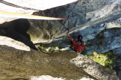 Die erste Länge ist eigentlich nur eine Boulderstelle. Trotzdem schwer:)