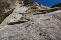 ...dann beginnt die immer gleiche Bewegung für die nächsten Seillängen: Hände ziehen, Füße drücken