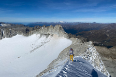 der Weg vom Sella Freshfield über den Vedretta di Nardis geht ziemlich direkt zur Westflanke